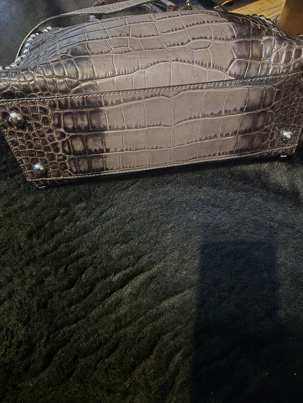 Michael Kors Large Hamilton Croc Embossed Studded Tote